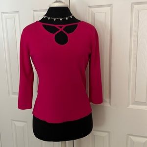 Fuchsia Top with 3/4 Sleeves Ladies SZ Petite Small